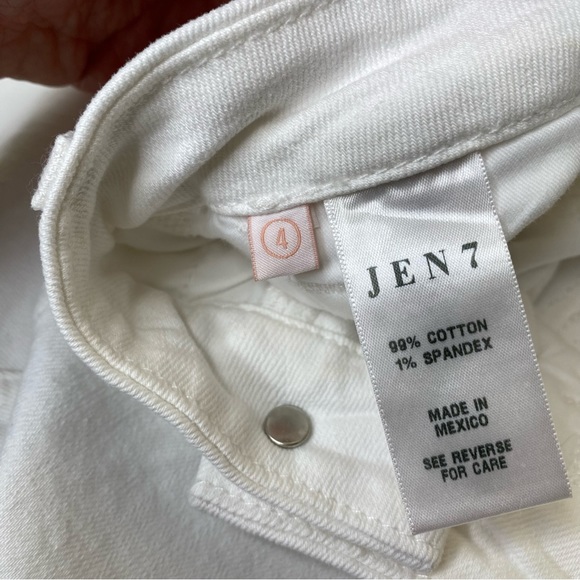 Jen7 High Rise MidRoll White Jean Shorts 4 NWT - Picture 4 of 14